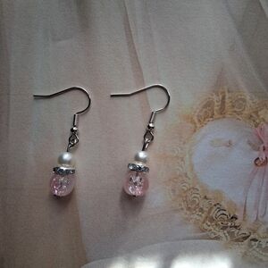 Elegant Pink Pearl Drop Earrings - Women Jewelry